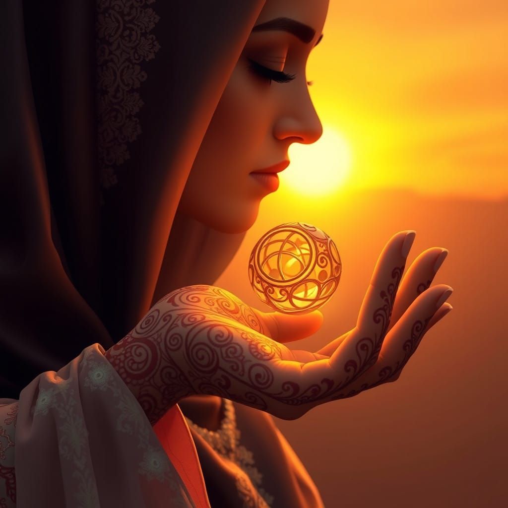 Fatima's Elegant Hand Cradles Ancient Gold
