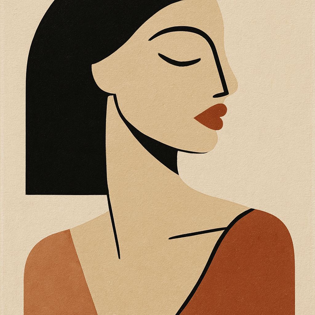 Sensual Geometric Portrait in Minimalist Style