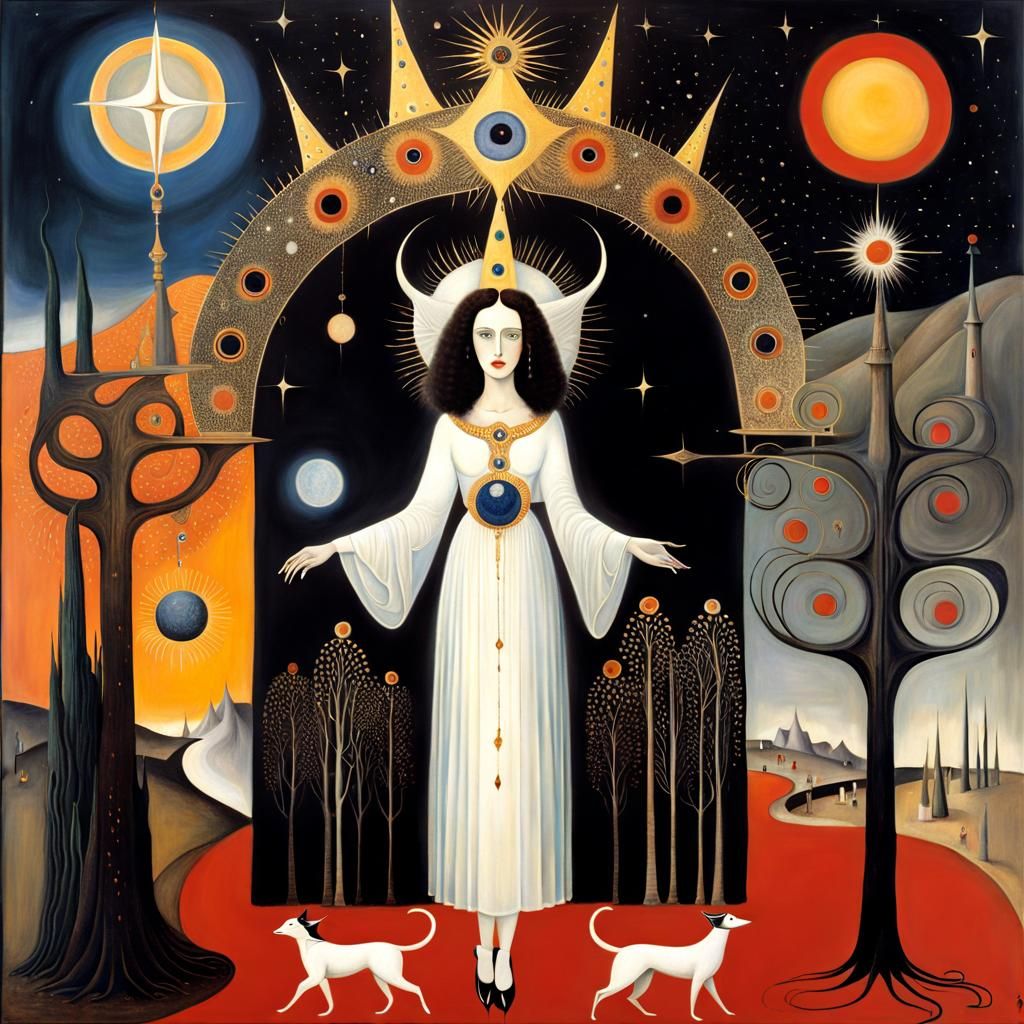 Surreal Floral Dreamscape in Symbolist Style