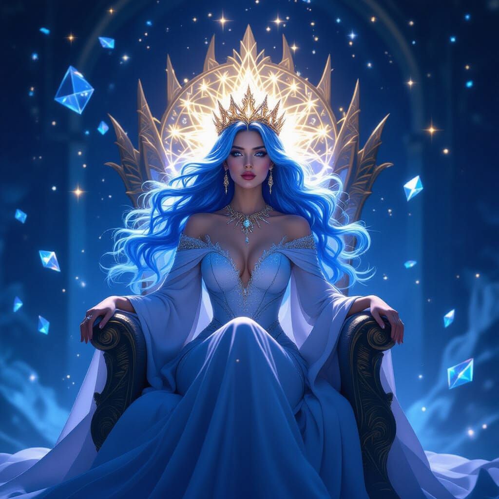 Cosmic Queen on Stardust Throne