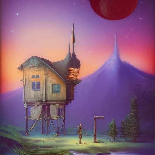 Surreal Dreamscape in Digital Illustration Style