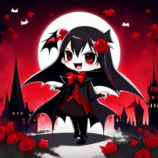 Chibi Vampire in Pixar Disney Style