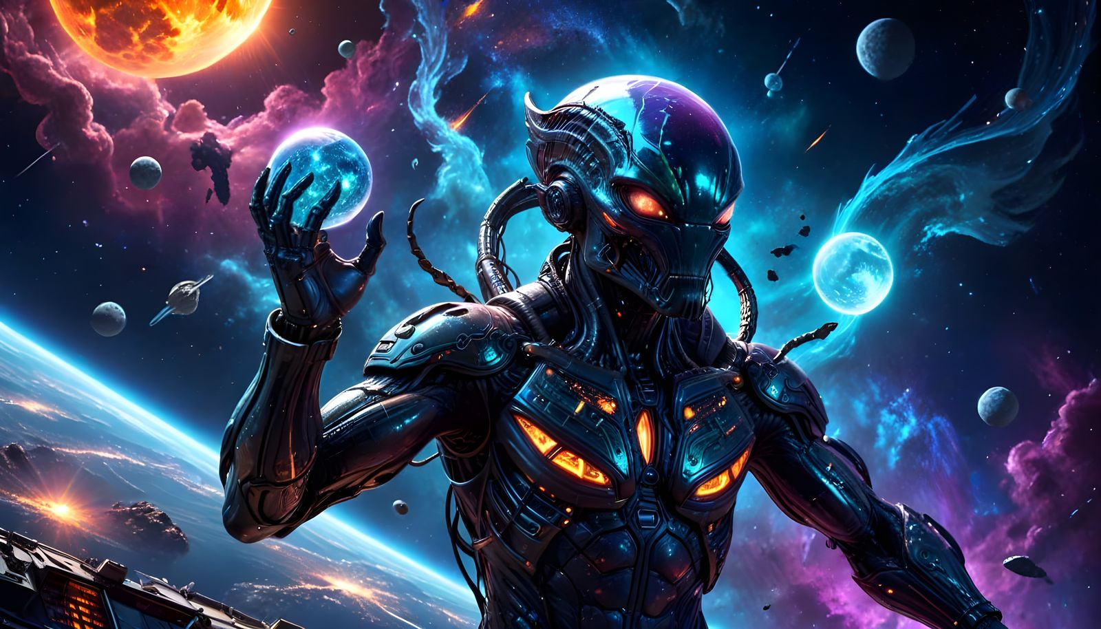 Fictional Creature : half human half alien destroying everything.