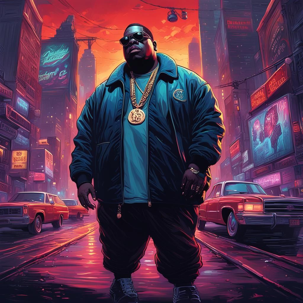 Notorious B.I.G. as Detailed Fantasy Art