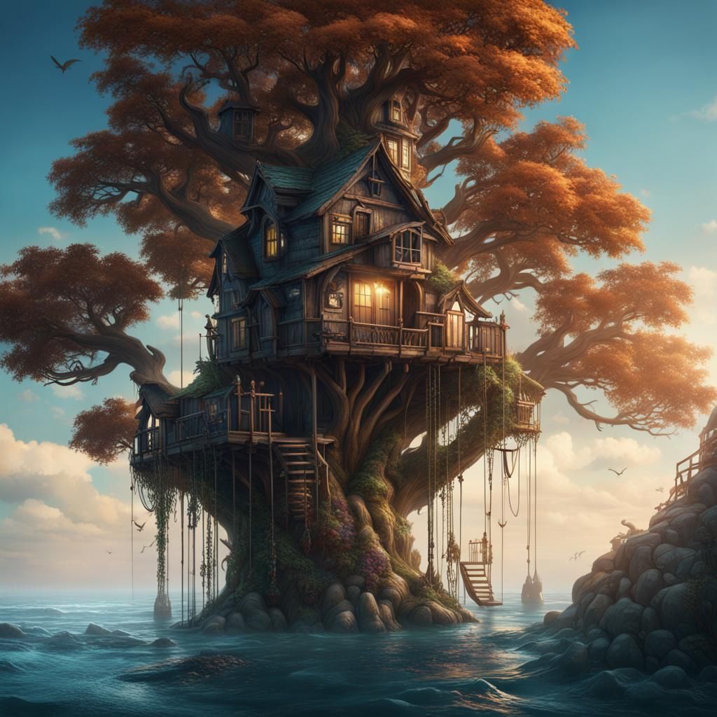 Ocean Treehouse: Detailed Matte Painting