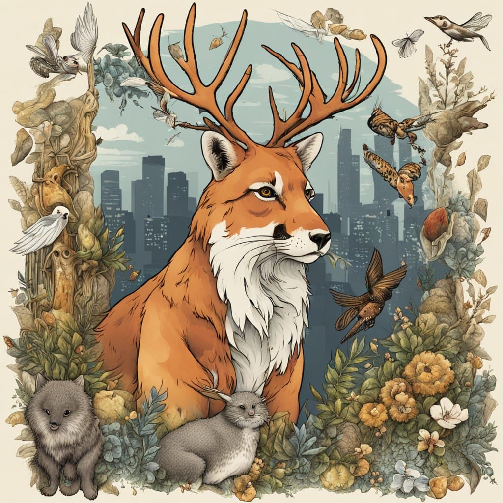 AI Concept of Urban Rewilding