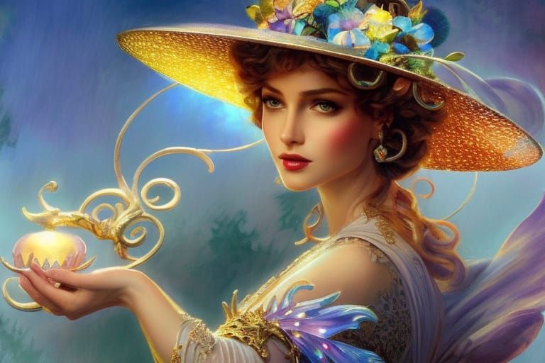 Fairy King Portrait in Whimsical Fairycore Style