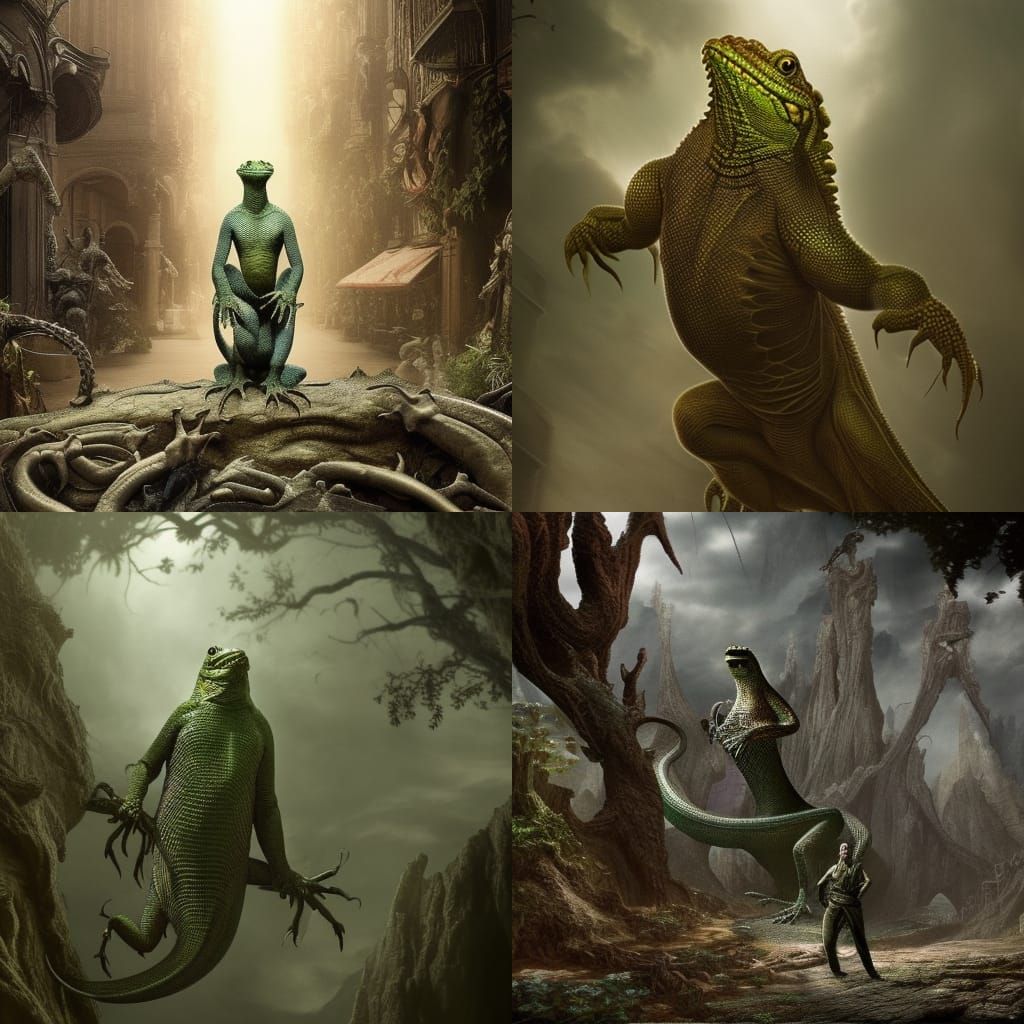 Epic Lizard Man Digital Matte Painting