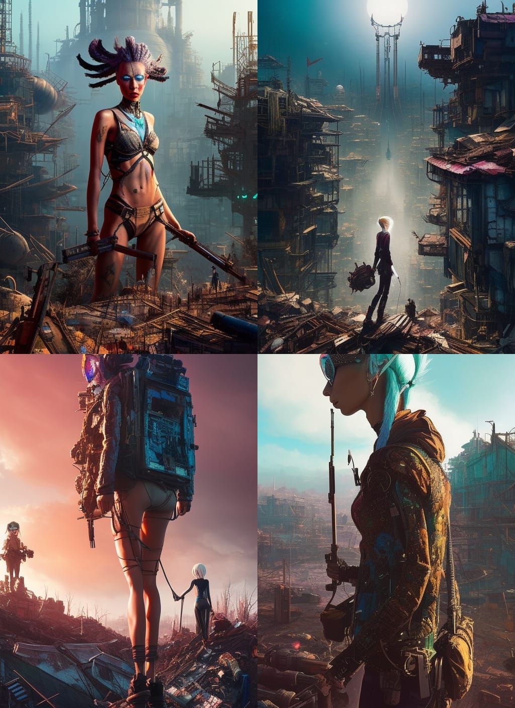 Apocalyptic Wasteland Girl: Digital Art Masterpiece