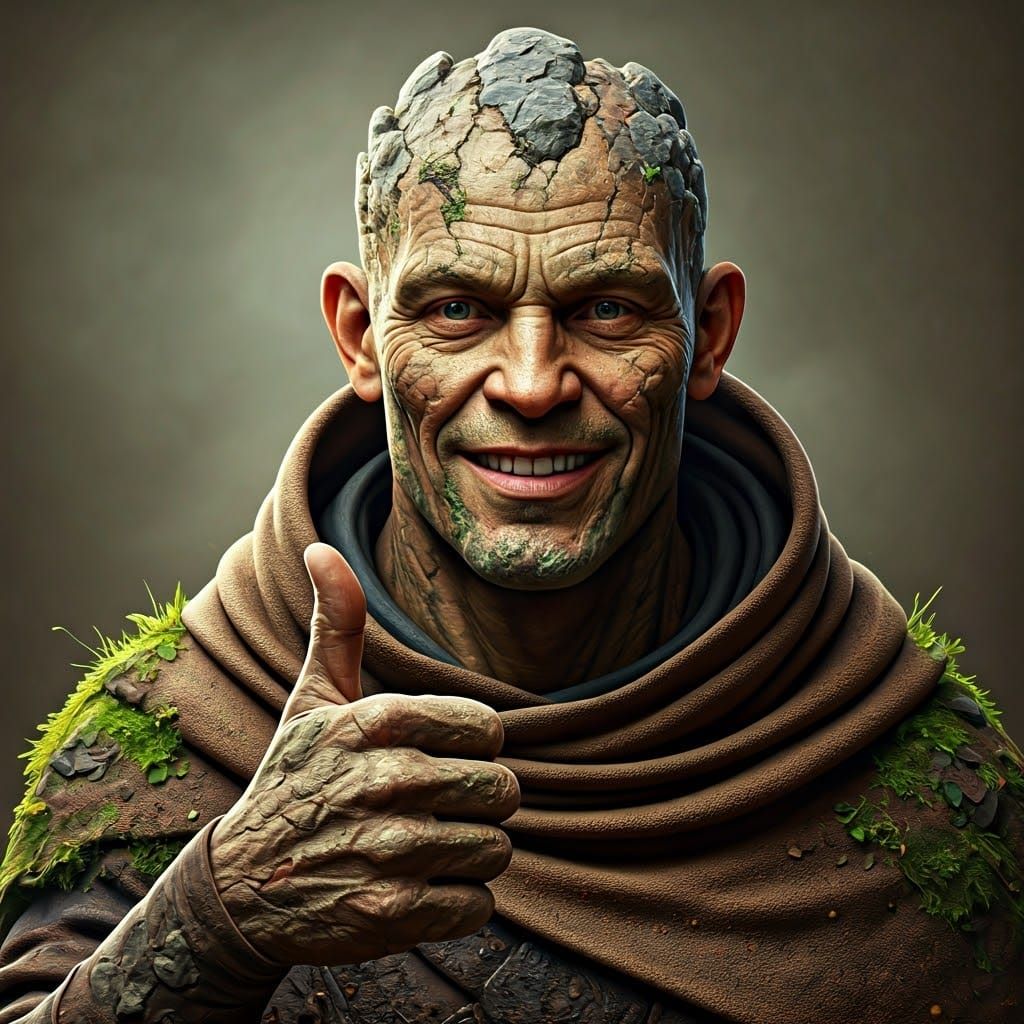 Surreal Earth Elemental Portrait in ZBrush Style