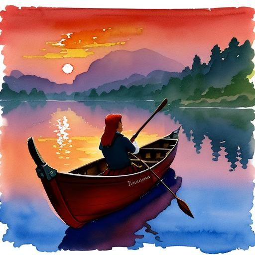 Sunset River Reflection: A Gouache Watercolor Painting