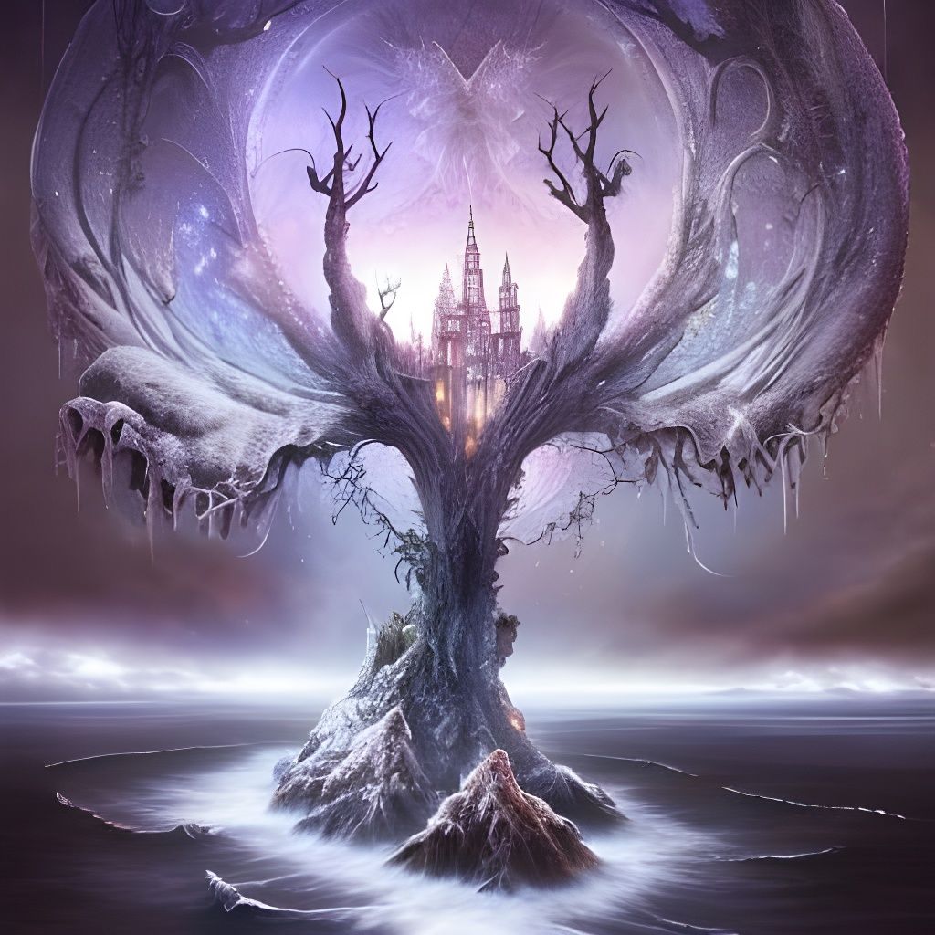 Whimsical Fairy Village Under Starry Sky