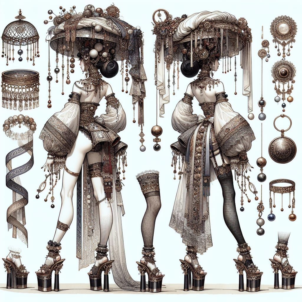 Asian and Cretan Inspired Maximalist Fashion Design