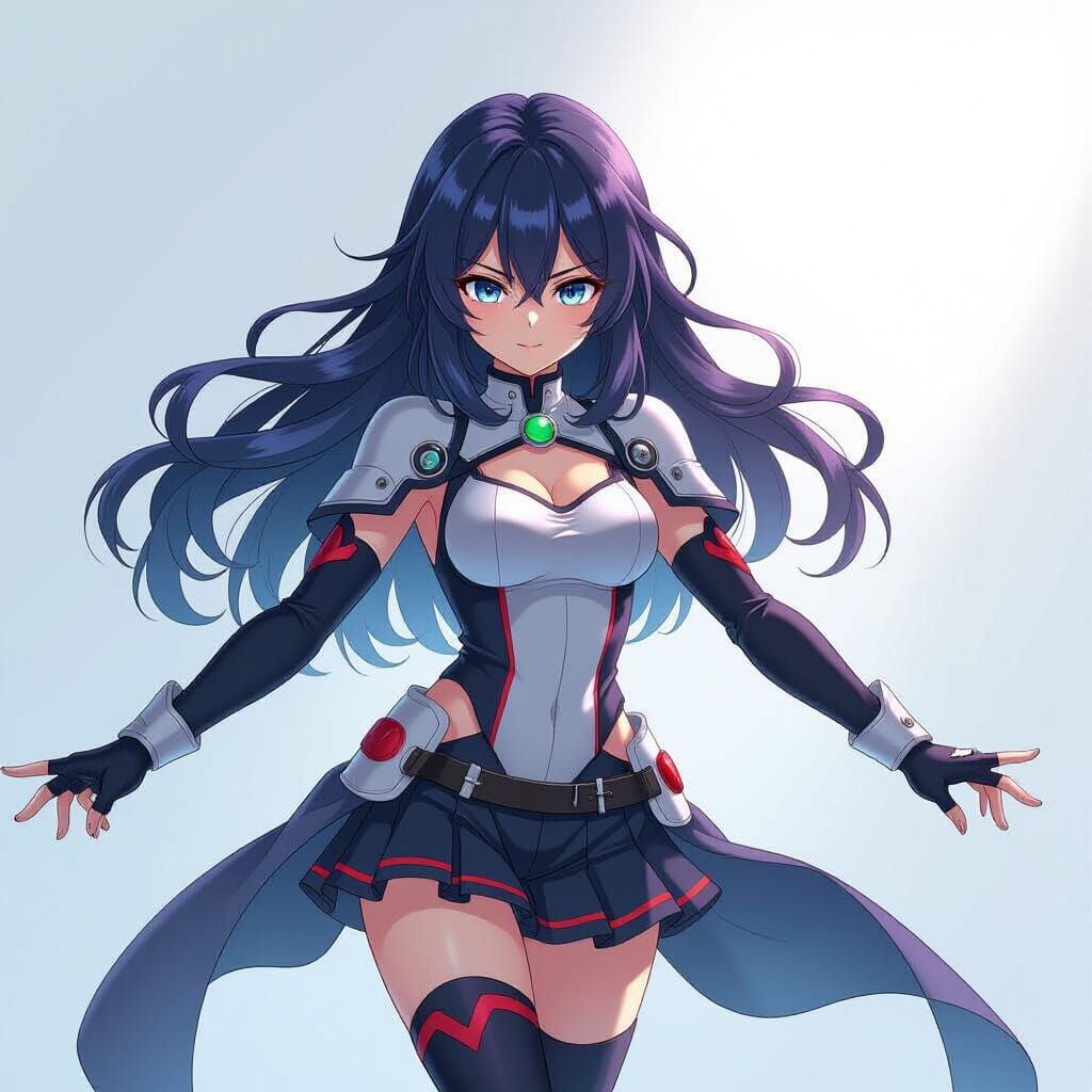 Anime Character in Cel-Shaded Manga Style