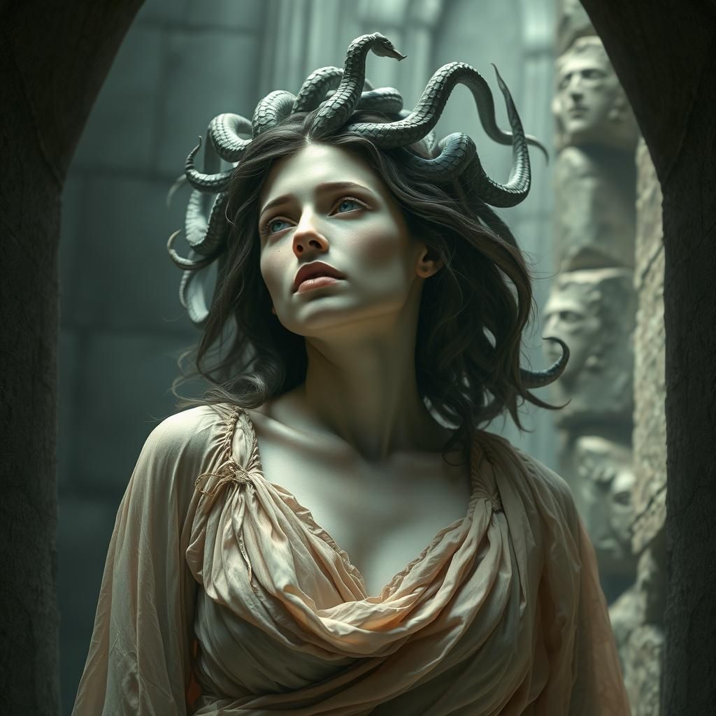 Melancholic Medusa Turns Man to Stone