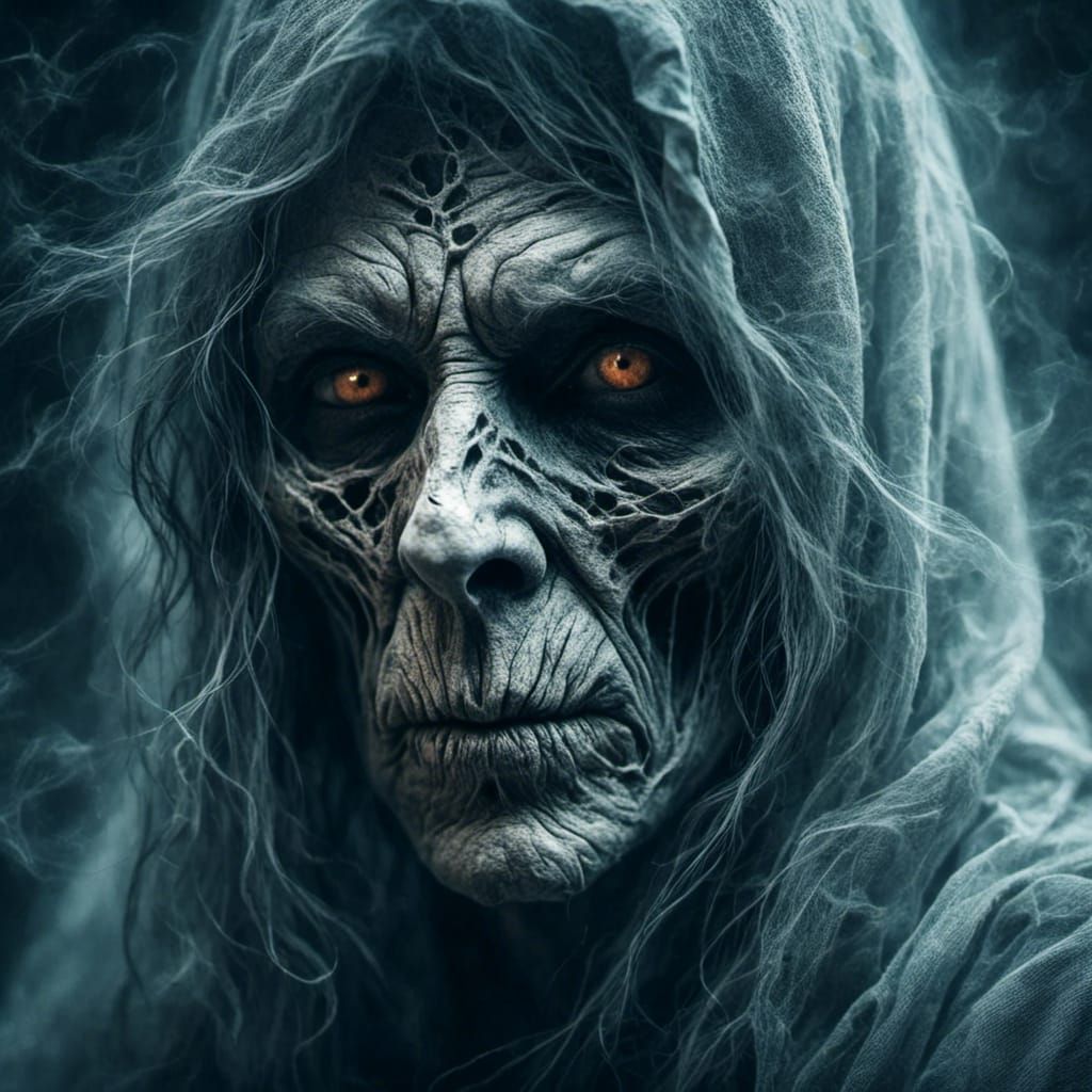 Ethereal Ghost Portrait in Realistic Painting Style