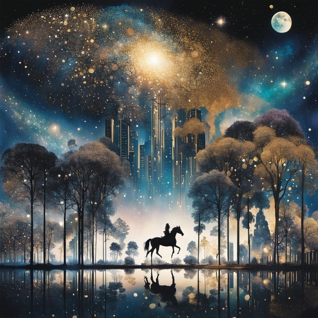 By Gustave Klimt and Tamara Lempika:: Double exposure, dual ...