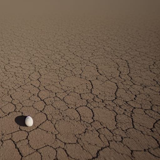 Glowing Seed Germinates in Arid Desert Night