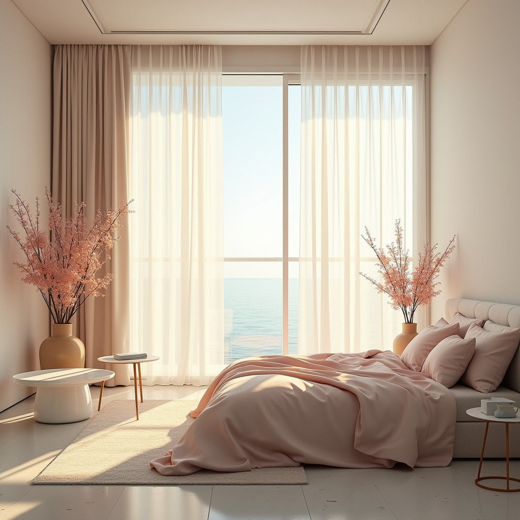 Minimalist Bedroom with Floor-to-Ceiling Windows