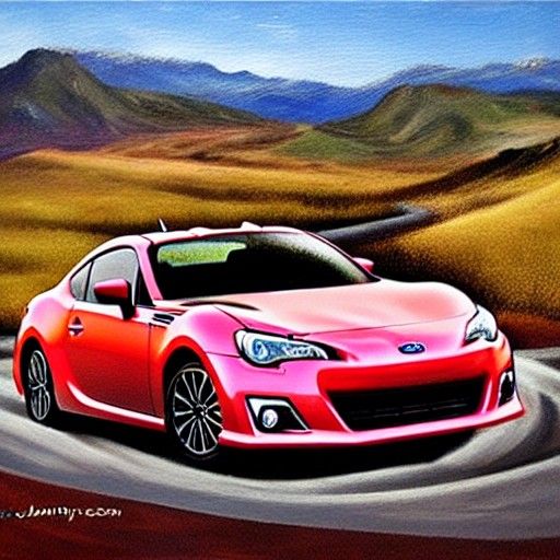 Subaru BRZ in Oil Painting Style