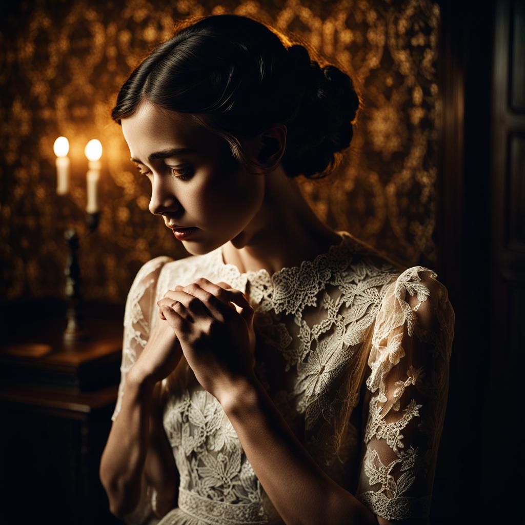 Bashful Woman in Atmospheric Portrait Photography