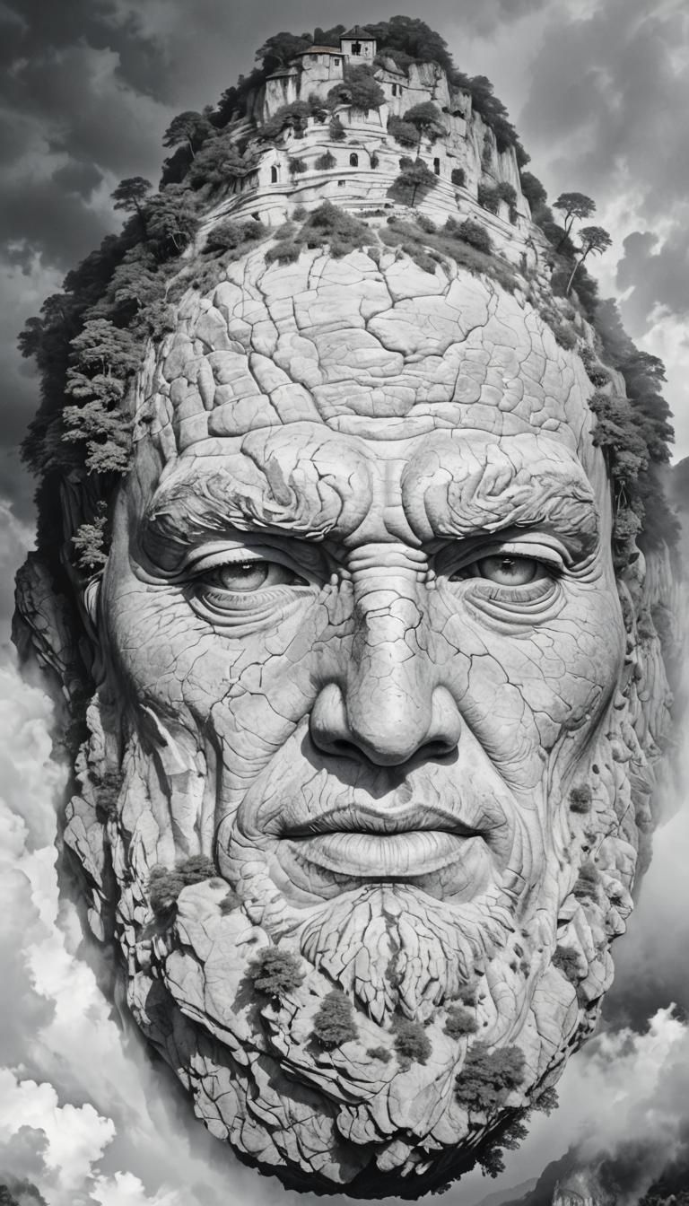 A mountain shaped like a sleeping giant, Decebalus per Scori...