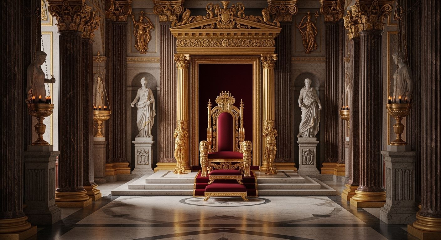 Luxurious Throne Room in Ancient Rome: Detailed Photography