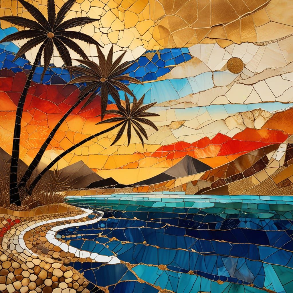 Vibrant Tropical Dreamscapes in Thick, Textured Encaustic