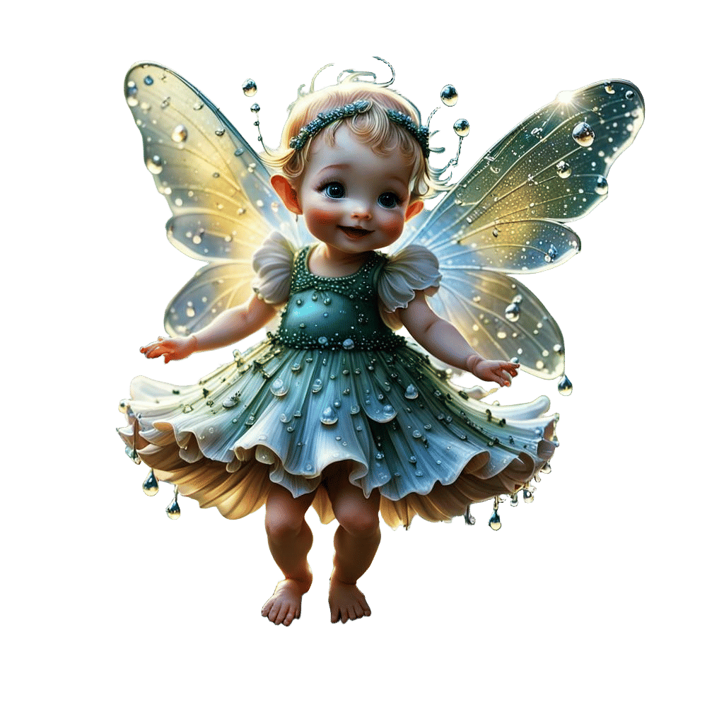 Detailed Macro Photograph of Baby Fairies Dancing