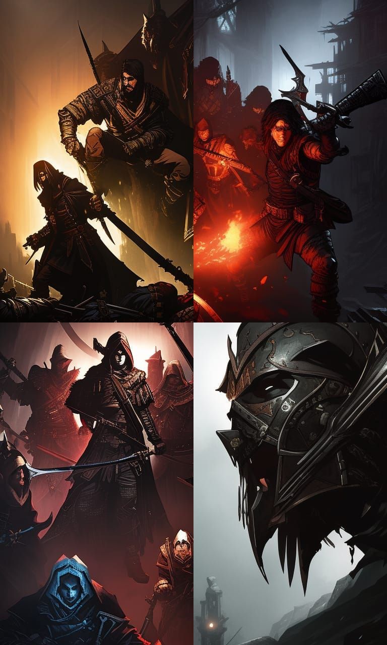 Medieval Thief with Knife in Darkest Dungeon Style