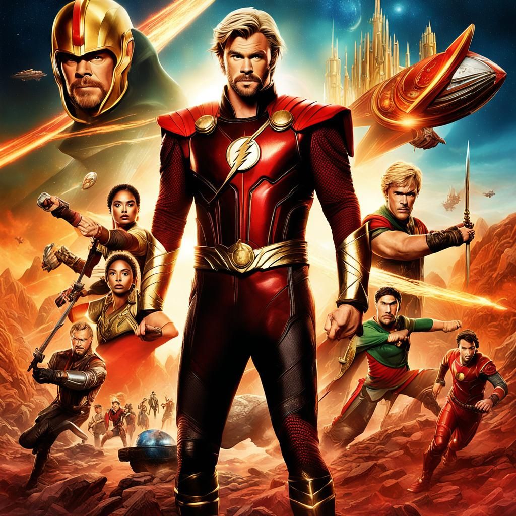 Flash Gordon Biopic Movie Poster in Marvel Style