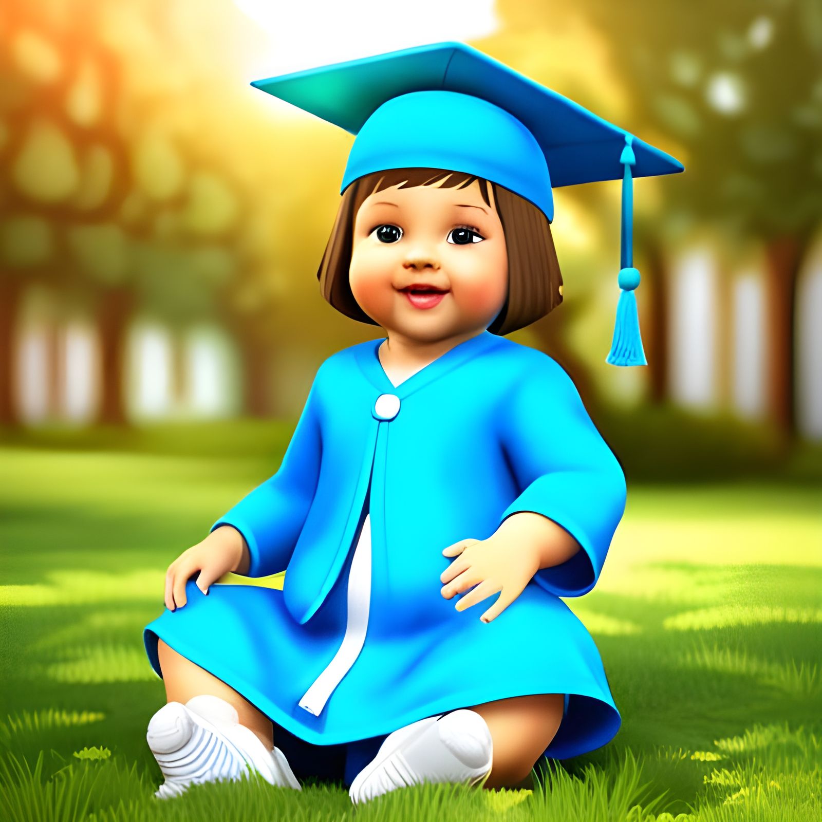 Baby Girl Graduation Portrait in Hyperrealism