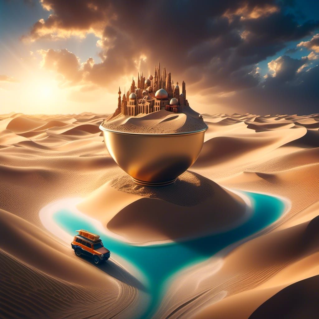 Miniature Desert City on a Bucket, Magic Realism