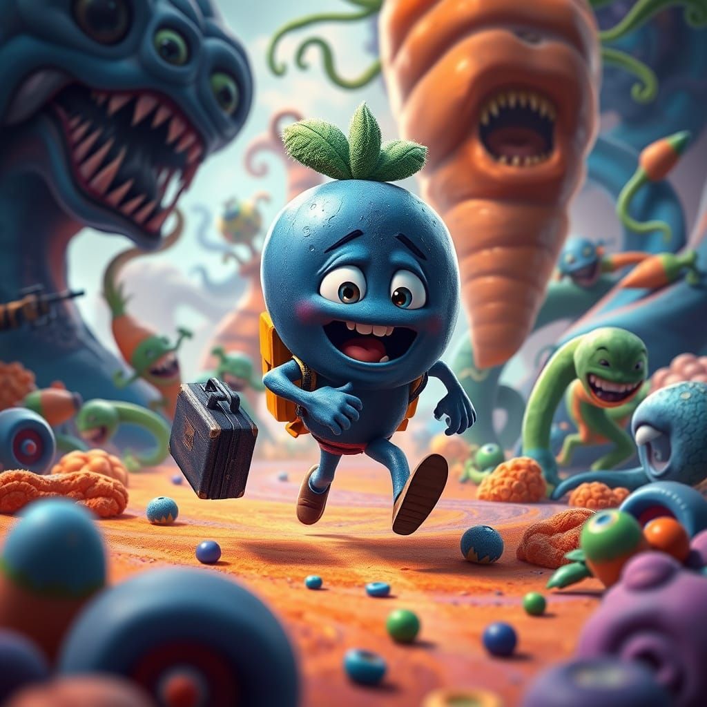 Frightened Blueberry in Daring Escape