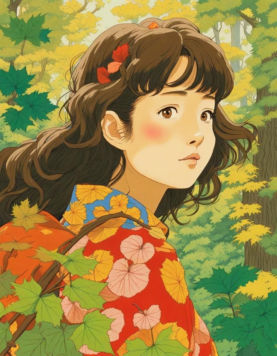 Forest Guardian Portrait in Manga Animation Style