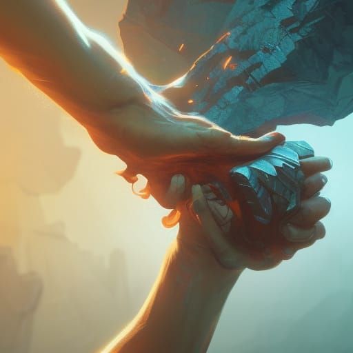 Hand Slipping from Cliff Edge: Dynamic Concept Art