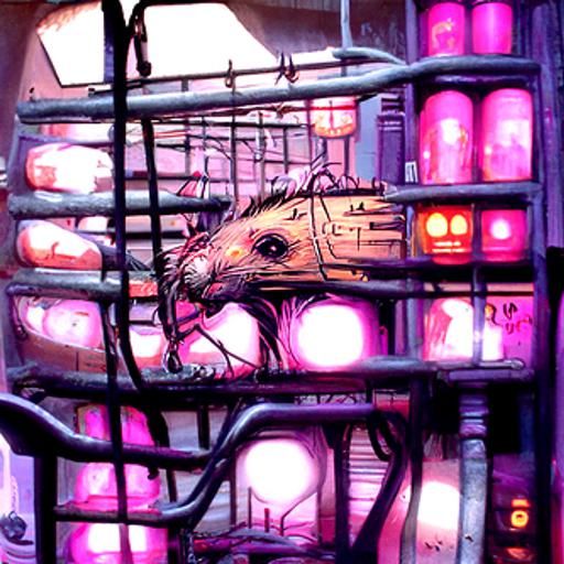 Cyberpunk Rat Cages: Dystopian Digital Art