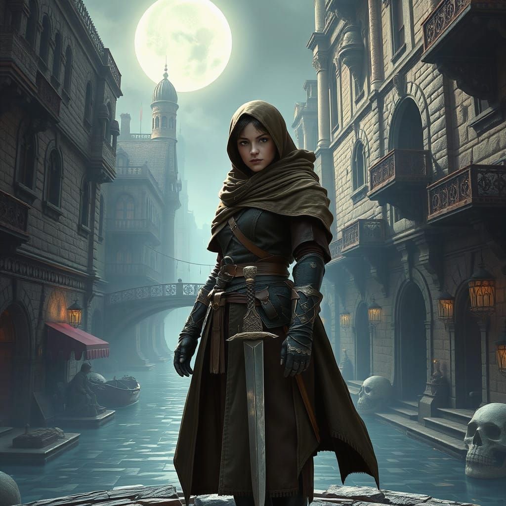 Faceless Men of Braavos in Epic Fantasy Landscape