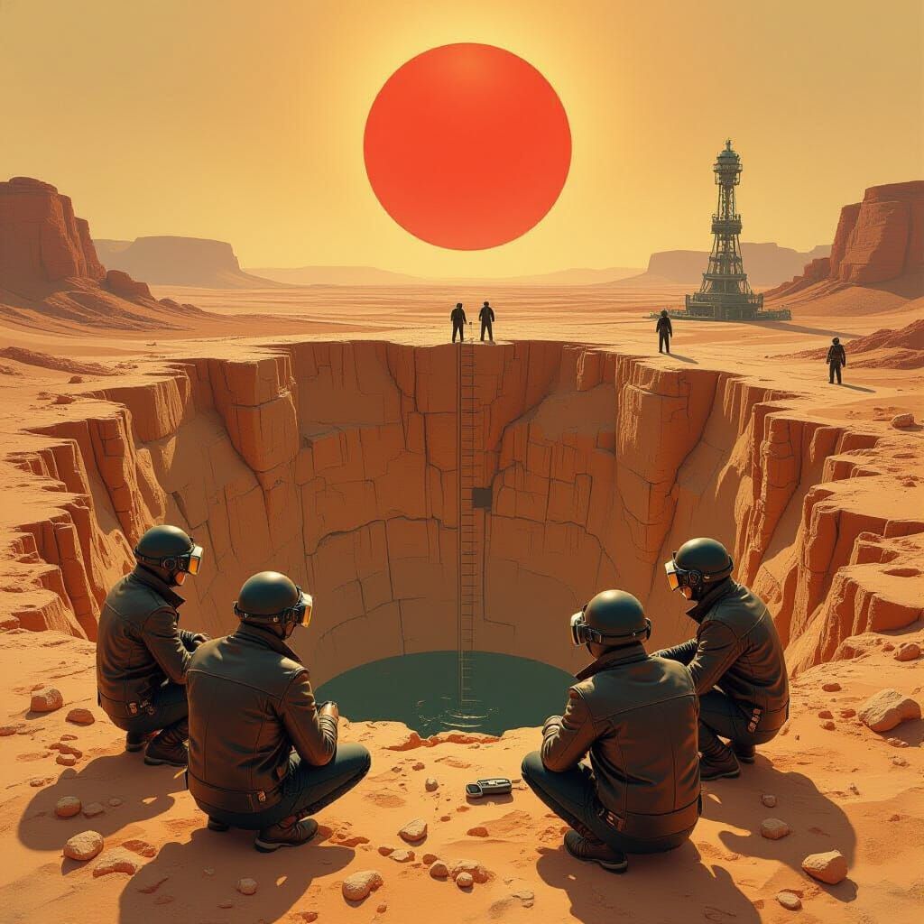 Desert Engineers Measure Ancient Pit, Heath Robinson Style