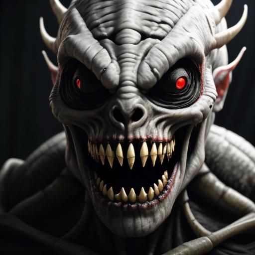 Nightmarish Demon Monster Charging With Butcher Knife