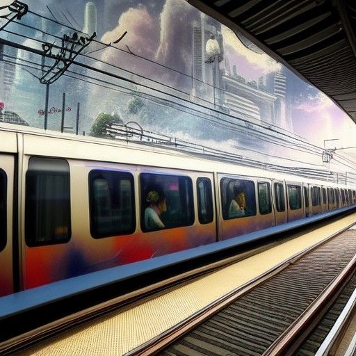 Bangkok Skytrain in Ethereal Fantasy Style