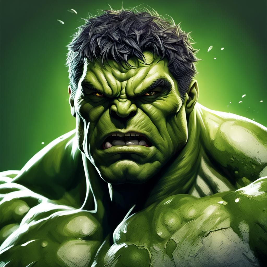 Hyperrealistic Hulk Concept Art in Splash Art Style