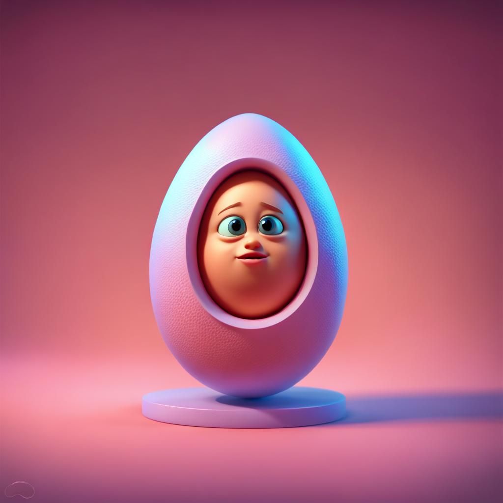 Human Egg Convalescence: Pixar-Style 3D Digital Art