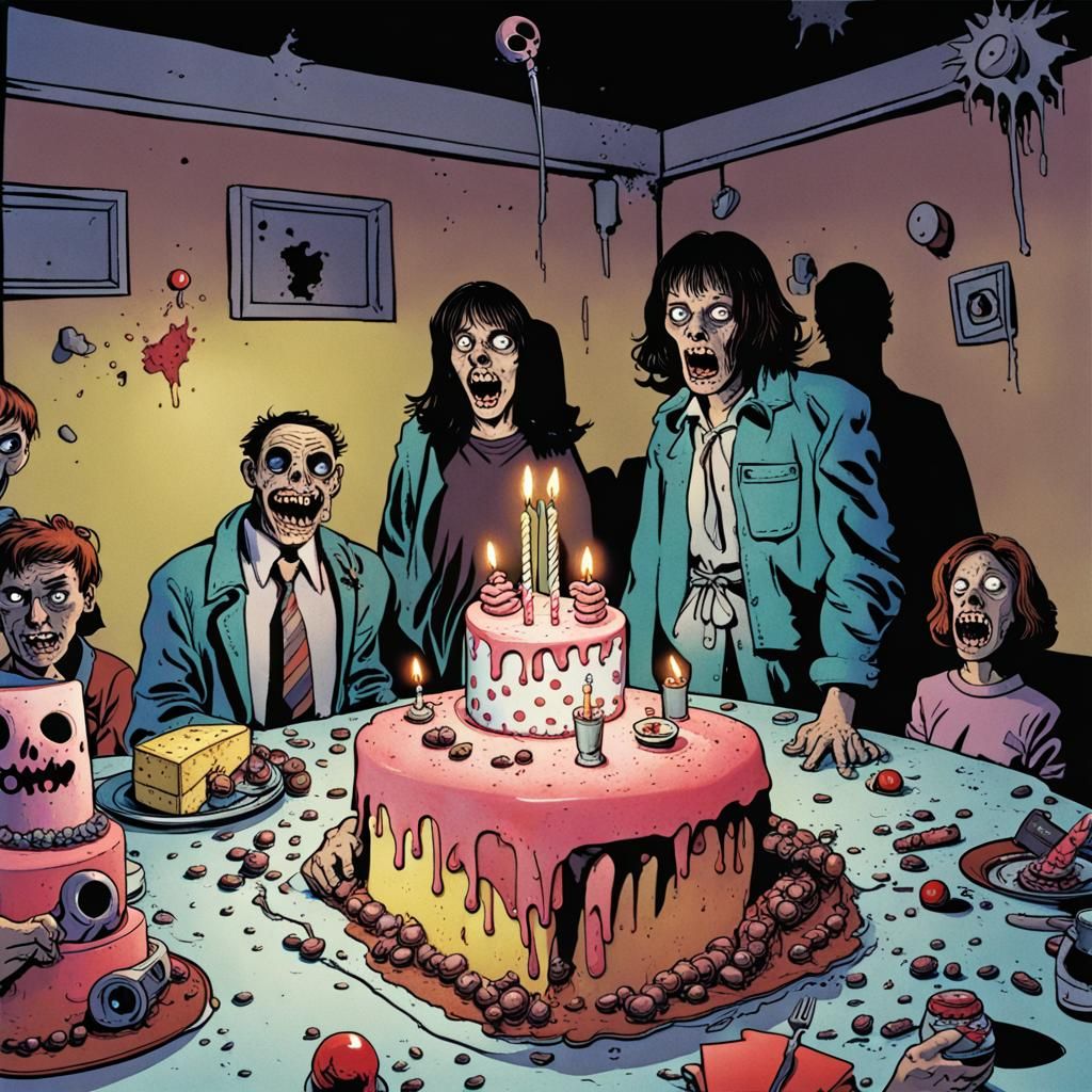 Horror Birthday Party in Comix Style