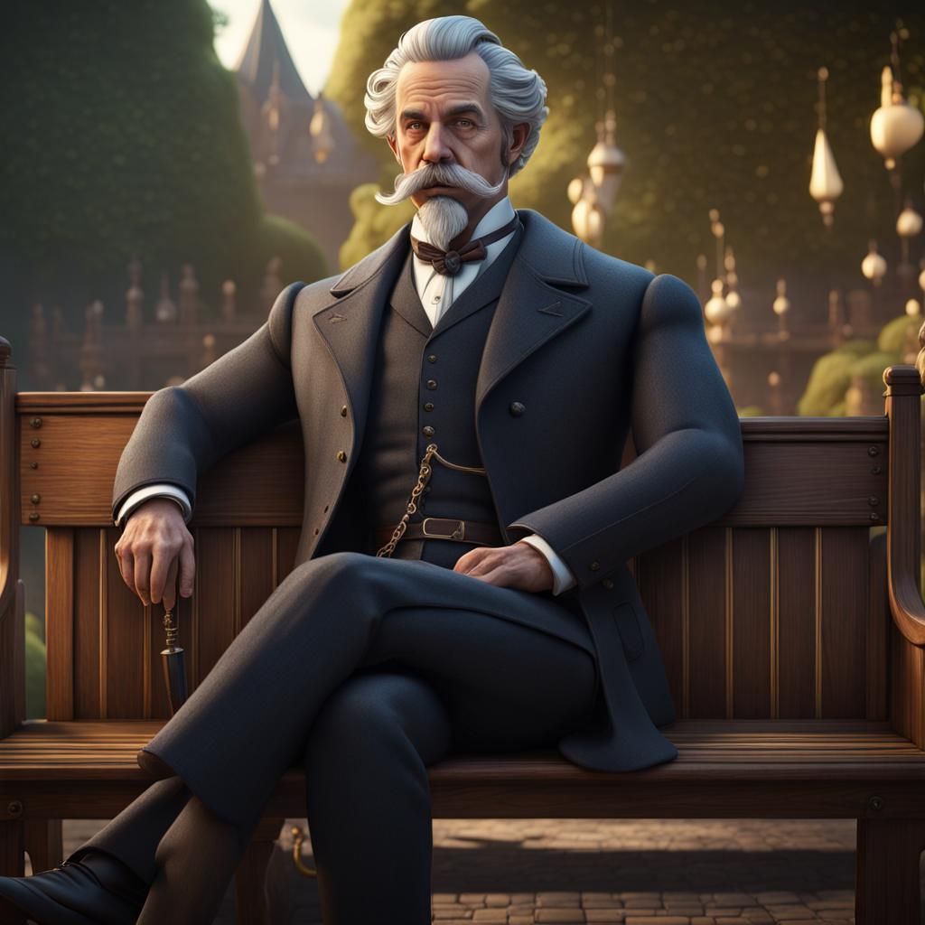 Fantasy Lawyer with Periwig: Detailed Matte Painting