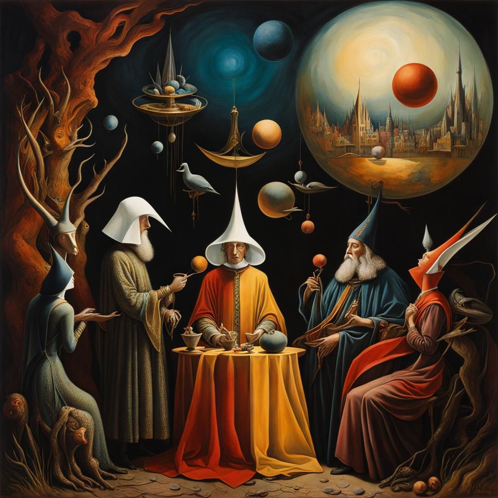 Surrealistic Dark Fantasy Dreamscape in Watercolor