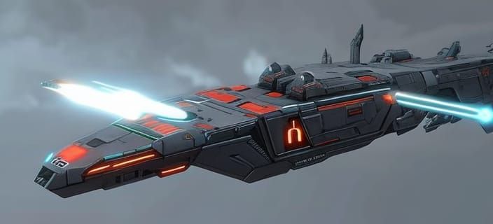 UNSC Halberd-Class Destroyer in Deep Space