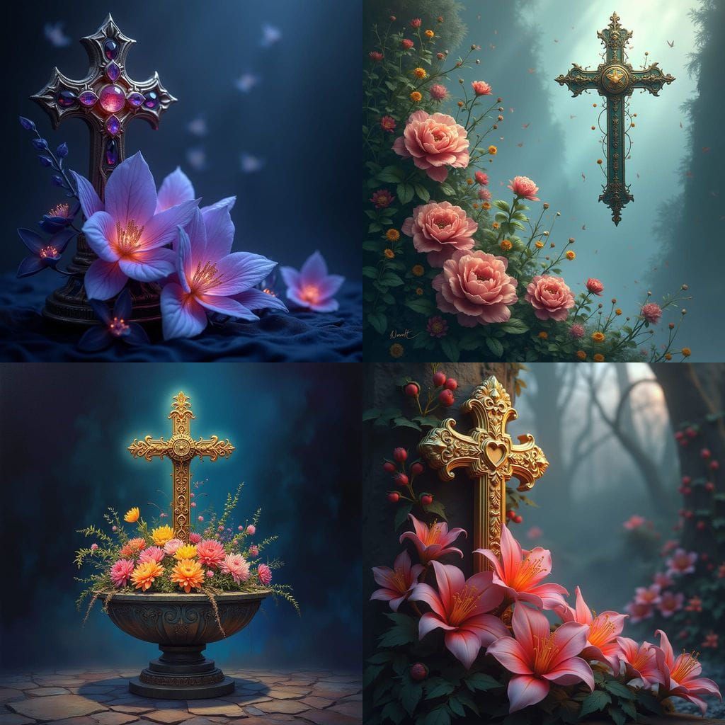 Fantastical Florals with a Sacred Cross