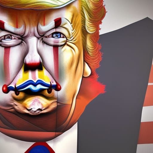 Donald Trump as Pennywise Clown, Seinen Manga Caricature