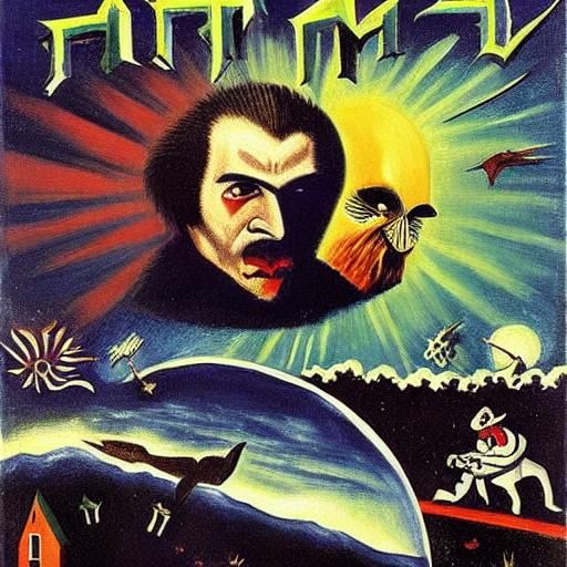 Vampire Blockbuster Poster in Naive Art Style